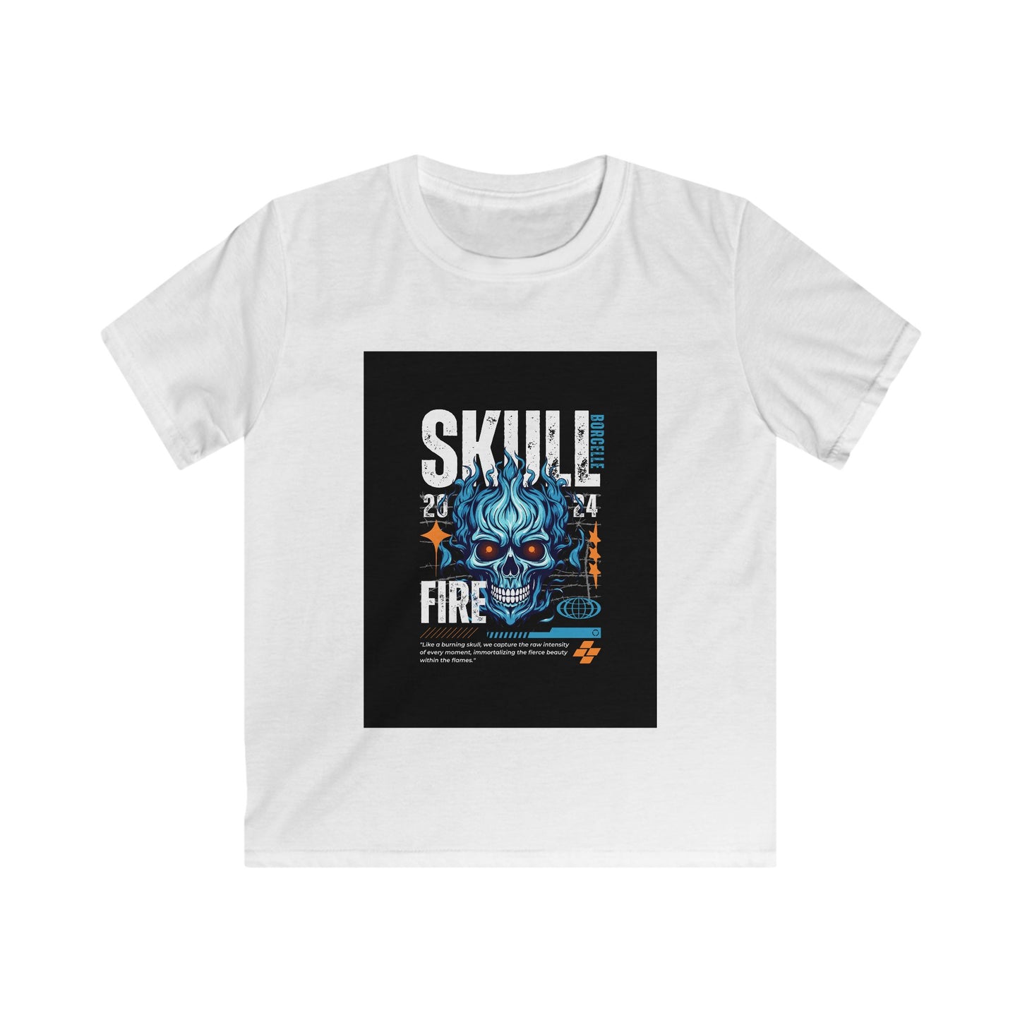 Flaming skull youth shirt